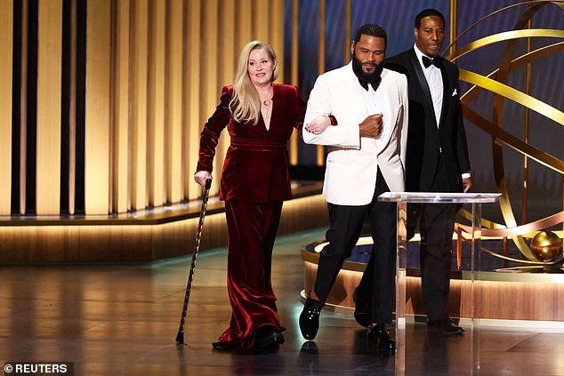 The episode - which was recorded in early 2024 - also saw Christina, 52, reflect on her appearance at the Emmys , which she described as the most challenging day of her life; pictured