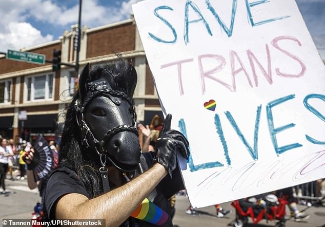 The association is calling on state lawmakers to collaborate with the Trump administration to agree on clear guidelines, to avoid being in violation of conflicting policies. Pictured: An attendee at the Chicago Pride Parade in Illinois