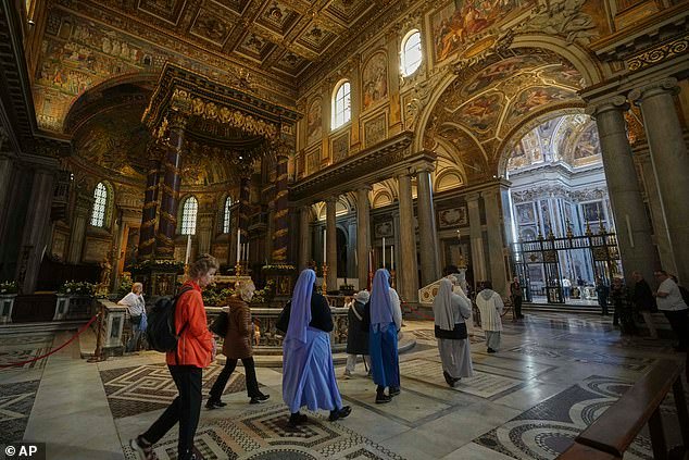 Catholic mourners pay tribute to Pope Francis today as they visit St. Mary Major basilica, where the late pontiff will be buried