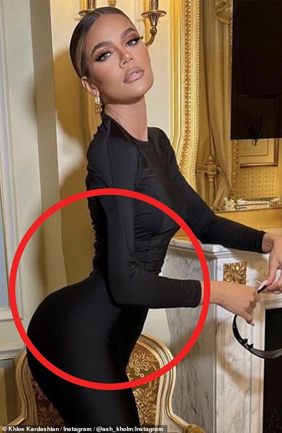 In this upload from October 2022, the shape of her body appeared altered, and the wall also looked bent on her left and right, lending credence to the theory the photo was retouched
