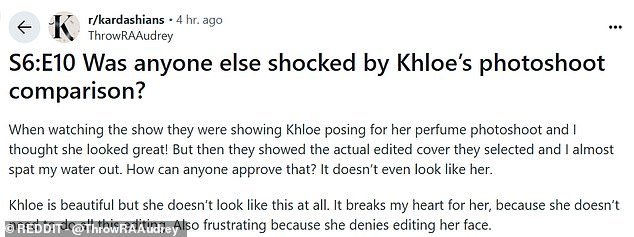 'But then they showed the actual edited cover they selected and I almost spat my water out,' wrote the original poster: 'How can anyone approve that? It doesnĀæt even look like her'