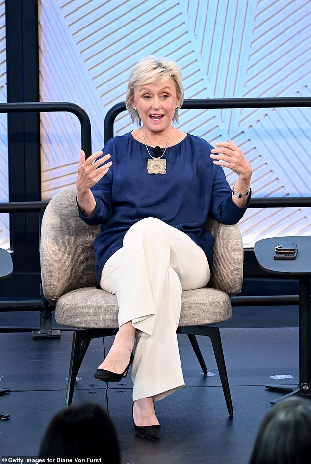 Tina Brown pictured in March speaking at an International Women's Day event in collaboration with Diane von Furstenberg in New York