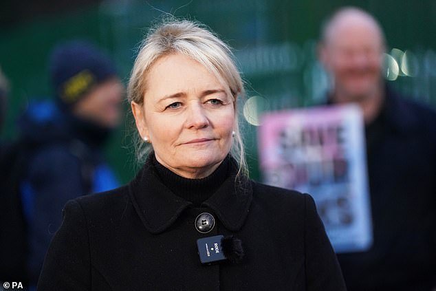 Unite has launched a campaign with the slogan 'No Ban Without A Plan', and general secretary Sharon Graham (pictured) warned that Labour 'needs to pull back from this irresponsible policy'