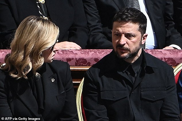 The Ukranian premier did not attend the Pope's funeral in a black suit, wearing an all-black combat-style jacket over a black shirt and trousers