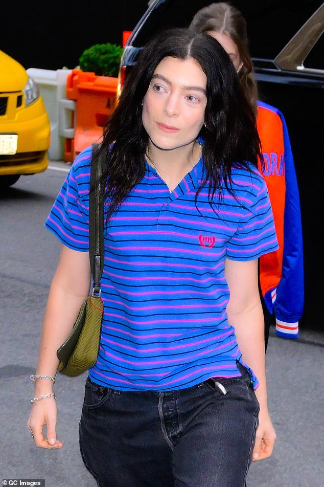 The 28-year-old performer - real name Ella Yelich-O'Connor - was spotted outside New York's Madison Square Garden cutting a casual look in a Balenciaga polo shirt