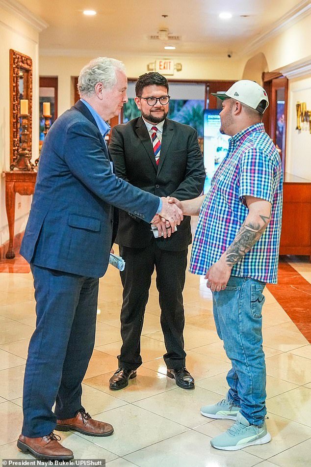 Moran then suggests that he doesn't have 'MS-13' tattooed on him in photos taken in El Salvador and then shows Trump the photograph