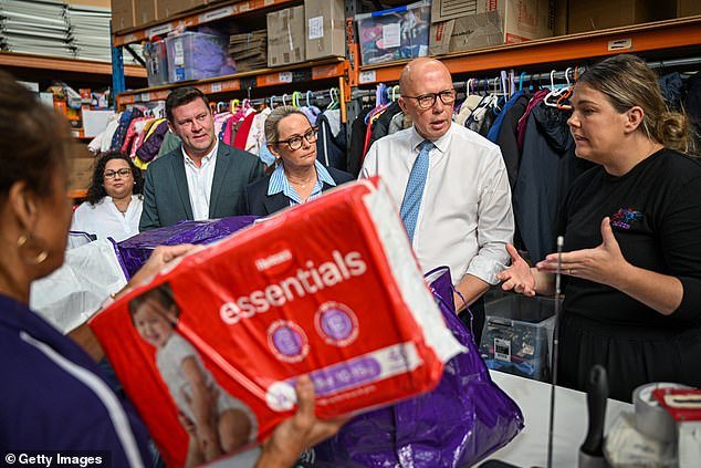 The tie Mr Dutton wore at several events on the election trail on Wednesday is from designer label Zegna