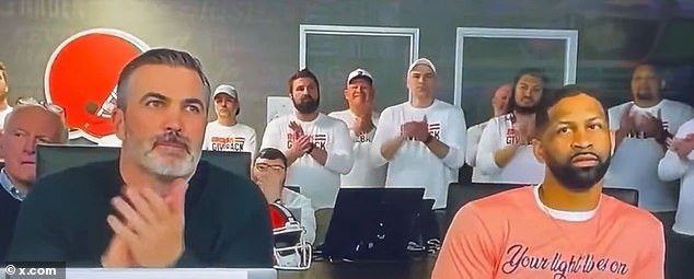 Eagle-eyed football fans spotted some curiously stoic faces in the Cleveland Browns war room after the team's selection of Shedeur Sanders with the 144th overall pick on Saturday