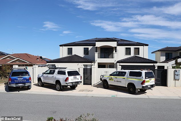 Family acquaintances were seen visiting Ms Giuffre's luxury, six-bedroom beachside mansion in Ocean Reef earlier on Saturday (the $1.9million home is pictured)