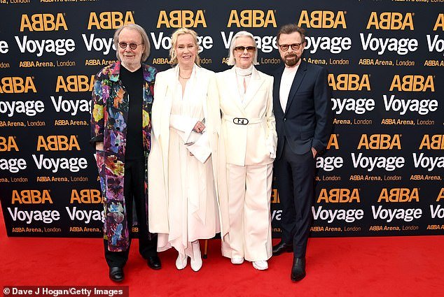 ABBA are represented as digital avatars in the popular attraction at Stratford's Queen Elizabeth Park in east London (L-R Benny Andersson, Agnetha Fältskog, Anni-Frid Lyngstad and Bjorn Ulvaeus pictured in May 2022)