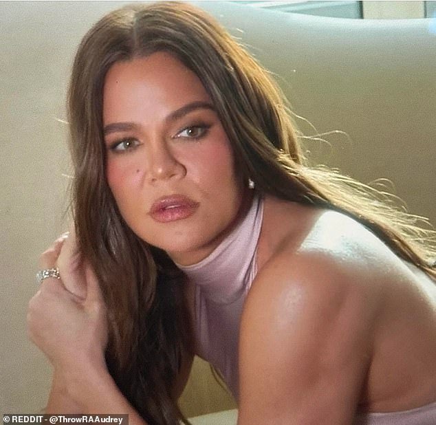 Khloe is pictured on a recent episode of The Kardashians, behind the scenes of a photo-shoot that quickly drew attention from fans online