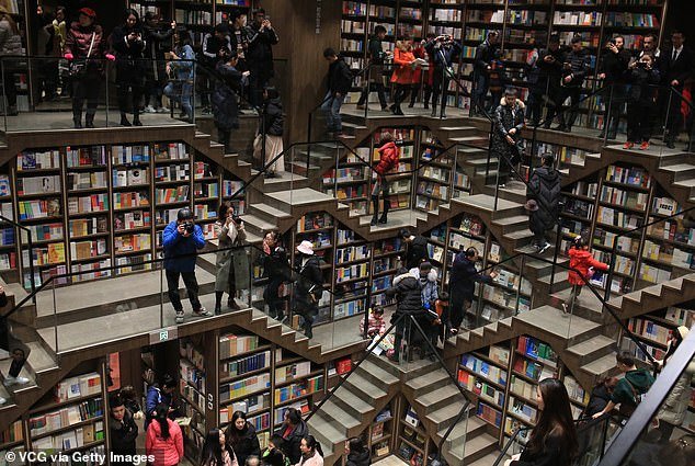 Citizens visit the Zhongshuge Bookstore on January 29, 2019 in Chongqing, China