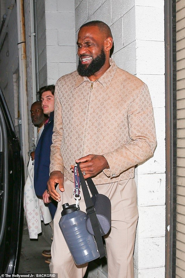 The NBA legend was spotted at Wally's Wine Restaurant in Beverly Hills in the early hours