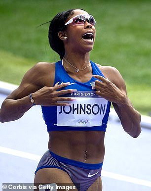 Johnson finished seventh in the women's 100m hurdles in Paris