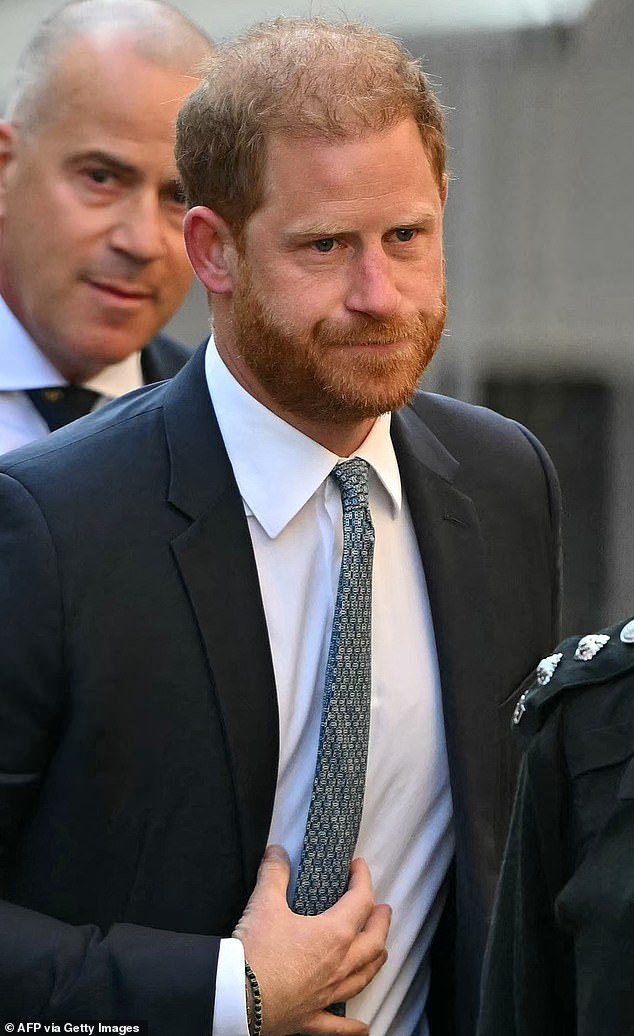 The Duke of Sussex at the Royal Courts of Justice on April 8 during his appeal against a High Court ruling preventing him getting automatic taxpayer-funded police protection in the UK