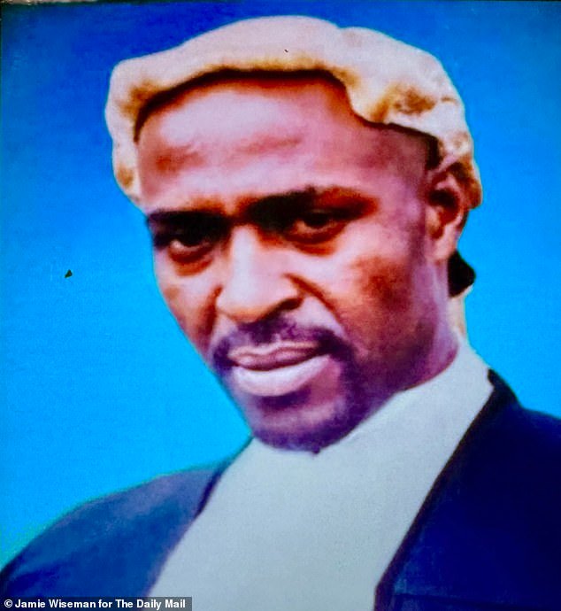Cameroonian lawyer Ndam Carlson Agwo pictured in his legal gown and wig