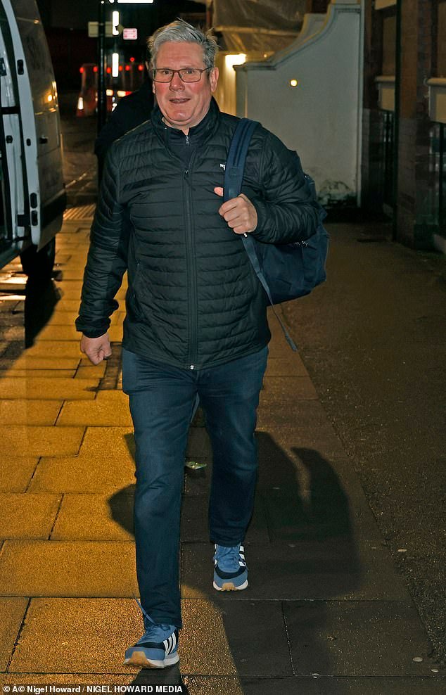 The outcomes in Kingswood and Wellingborough will be closely watched for evidence of any hit to Sir Keir's (pictured this morning) support from the party's meltdown over the Middle East
