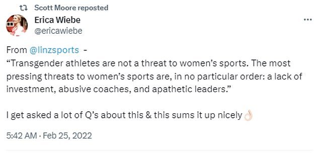 Mr Moore was outspoken on the Canadian trucker protests during the pandemic
