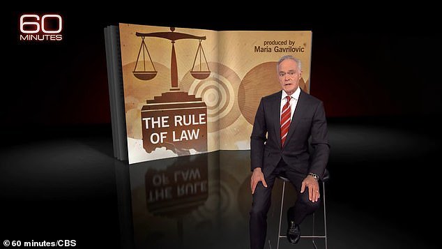 The newsmagazine spent the last 14 minutes of its program Sunday night hitting out at Trump for his efforts to target law firms that have been critical of him with executive orders