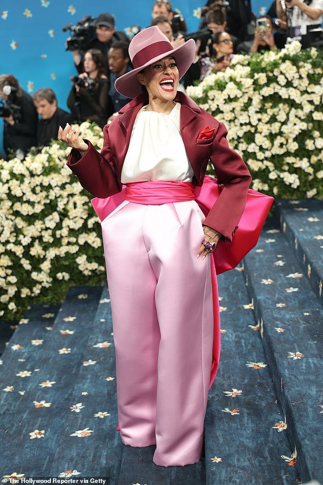 Think pink? Tracee Ellis Ross wore a sculptured Marc Jacobs suit in all different shades of pink. It featured a huge bow at the back for a dramatic effect