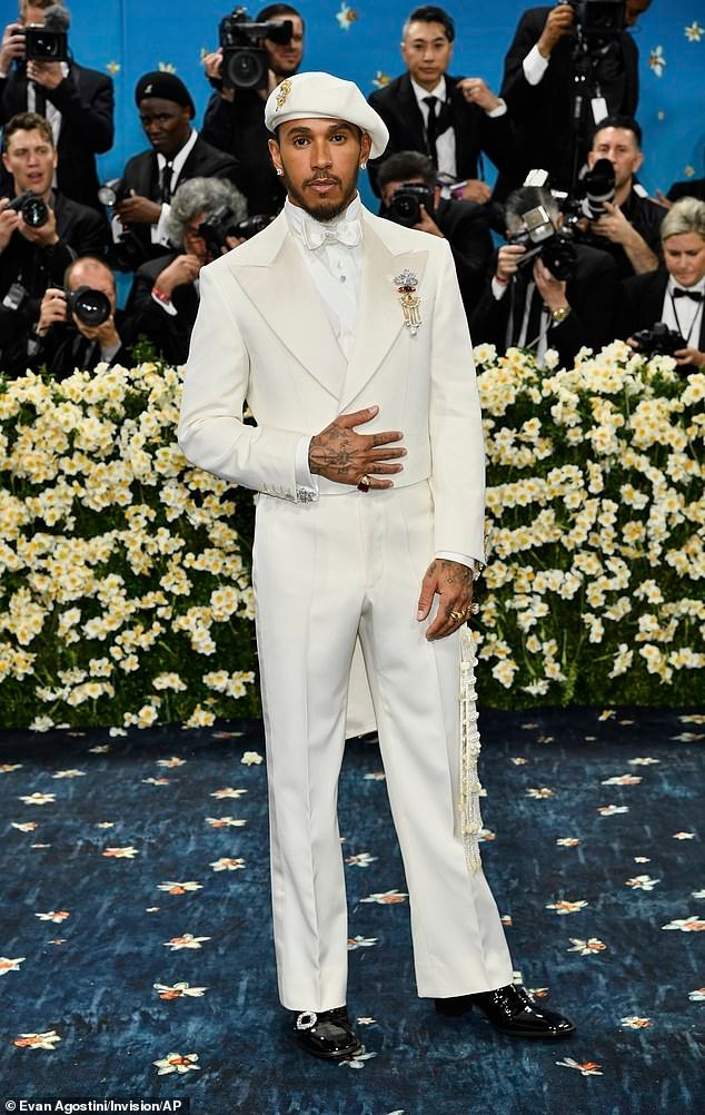 Lewis Hamilton was among the early British arrivals for the 2025 Met Gala on Monday, after acting as one of the co-chairs of this year's event