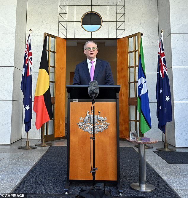 In his first press conference since being re-elected, Prime Minister Anthony Albanese (pictured) congratulated the Singaporean PM for his election win on the very same night