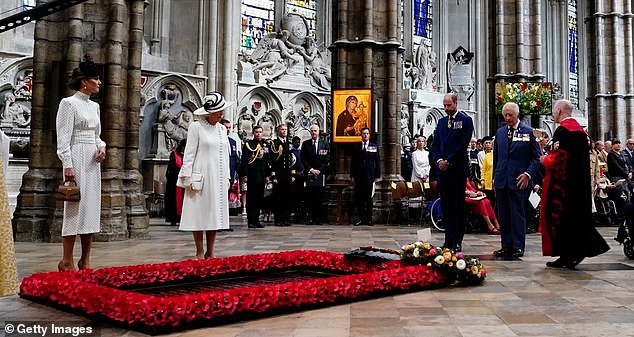 The Princess of Wales and Queen Camilla attend a service of thanksgiving in London on Thursday