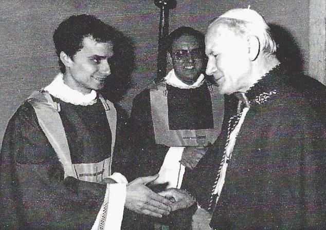 Newly elected American Pope Leo XIV came from humble beginnings in southern Chicago suburbs where, as newly ordained Rev. Robert Prevost he met Pope John Paul II in 1982