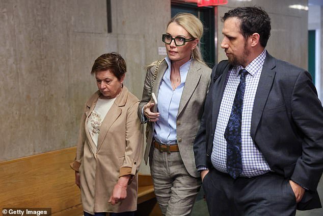 The court also heard from Sokola's sister Ewa Sokola (center), who testified about meeting Weinstein at a restaurant with her sister in 2006
