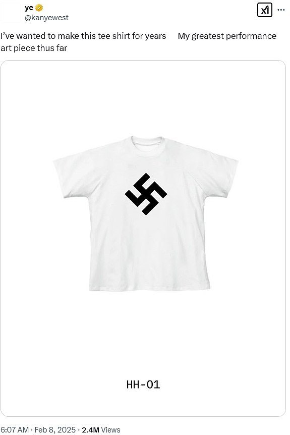 On February 11, the shop on Kanye's Yeezy Website - which he advertised with an expensive ad during the Super Bowl - was taken offline by Shopify after he was selling a shirt with a swastika