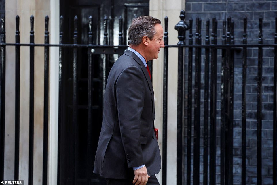 Lord Cameron was among the ministers in Downing Street this morning to be briefed on the contents of the Autumn Statement