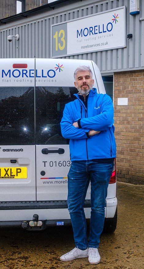 Chris Gibbons, co-owner of a flat roofing firm