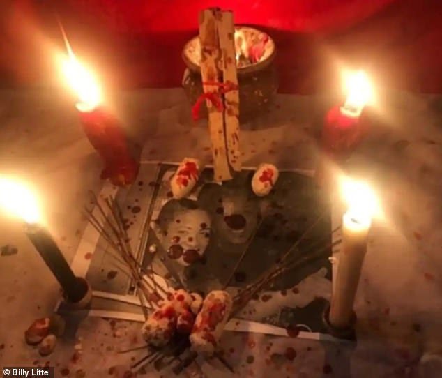 A shrine made by Larry days before his wife Maya's disappearance. Larry contends that his wife left him to start a new life