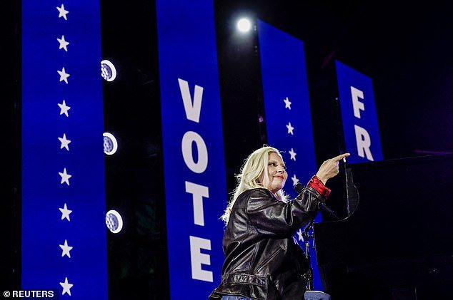 Singer Lady Gaga performs at a rally for Democratic presidential nominee U.S. Vice President Kamala Harris in Philadelphia,