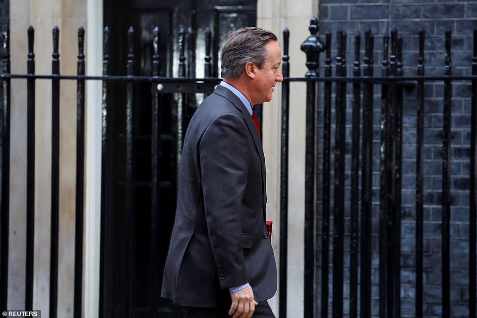 Lord Cameron was among the ministers in Downing Street this morning to be briefed on the contents of the Autumn Statement