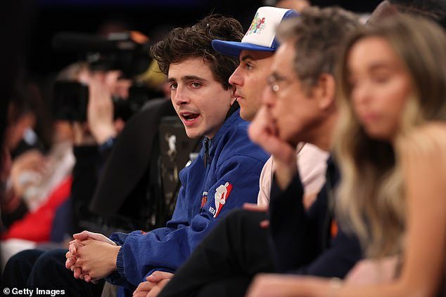 Chalamet was joined by his friends in New York and girlfriend Kylie was nowhere to be seen