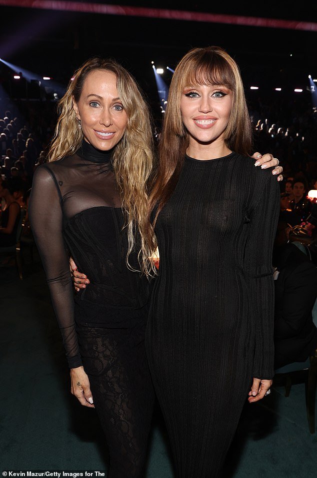 Last week Miley took to social media to clear the air after fans noticed that her mother had briefly unfollowed her on Instagram. She said her mother 'doesn't know how to work her phone' and that they're 'too tight for anything to ever come between us'; pictured in February