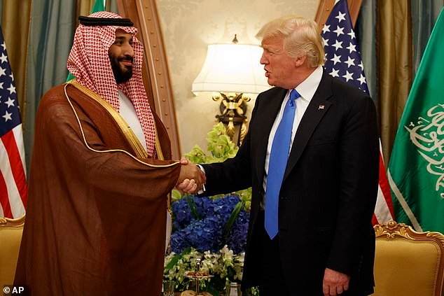 Trump (pictured with Saudi Deputy Crown Prince and Defense Minister Mohammed bin Salman) is traveling to Saudi Arabia, Qatar and United Arab Emirates this week