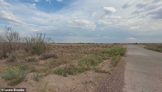 Zabadal saw Jarrett climb under the fence in this photo and pace back and forth along the road at this concrete water crossing