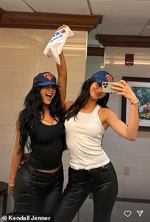 Kylie and Kendall posed up a storm in the toilets at the stadium