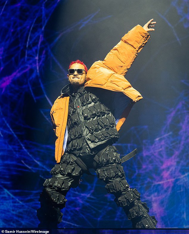 Chris Brown performs at The O2 Arena in London on February 14, 2023