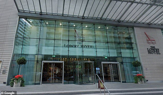 Brown was arrested at The Lowry Hotel in Manchester in the early hours of today (above)
