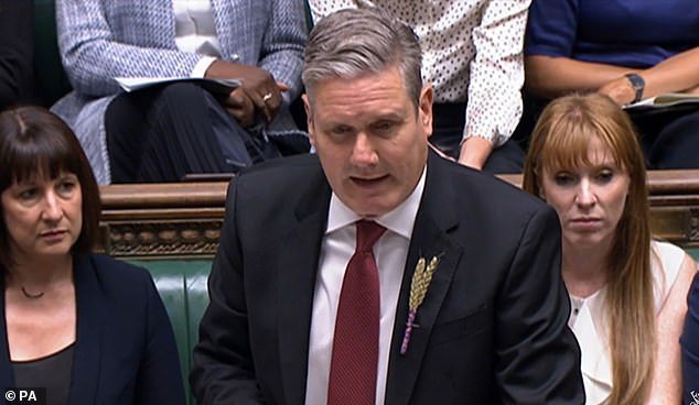 Mr Sunak claimed the 'principles-free' Labour leader was chasing a 'cheap political hit' by moving to defeat the Government in the House of Lords