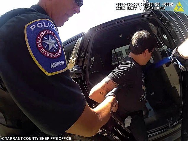 He was marched through the airport concourse and out to a waiting patrol car