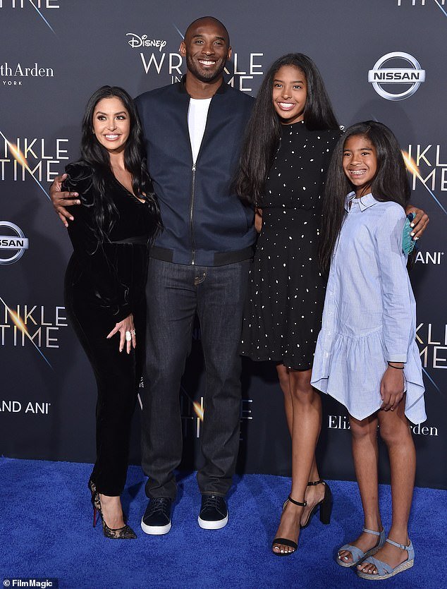 Natalia and her mom, Vanessa, pictured with Kobe and her late sister Gianna (seen in 2018)