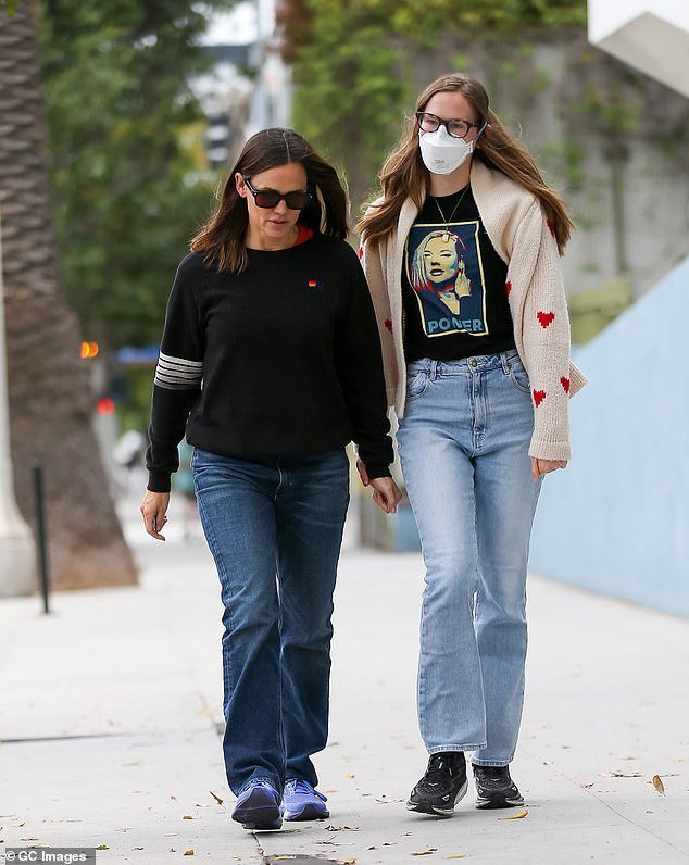 'I spent the January fires in Los Angeles arguing with my mother in a hotel room,' Violet began her essay; Violet and Garner are pictured May 2024 in Los Angeles