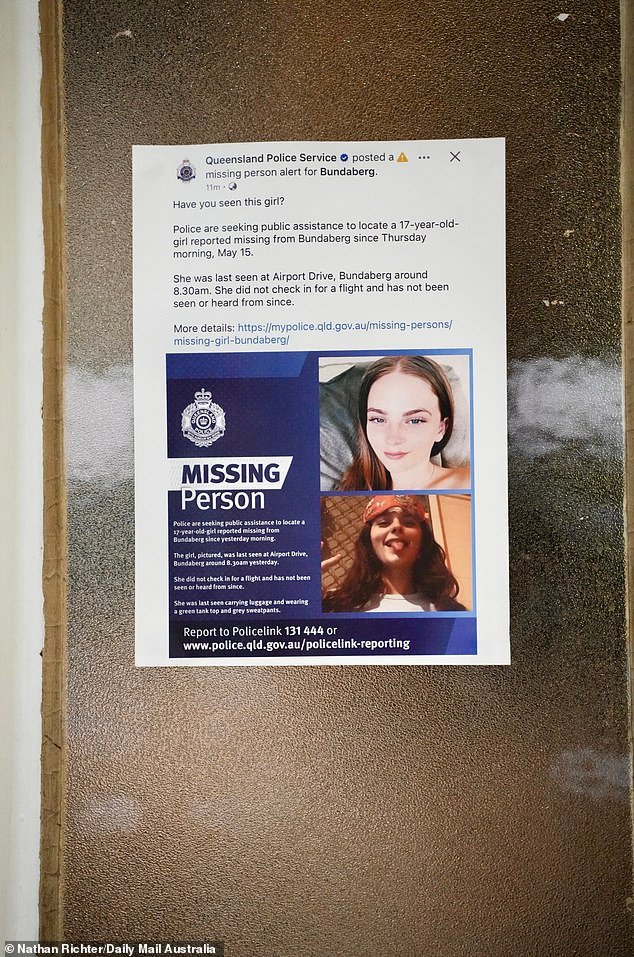 Missing posters for Phoebe Bishop have been put up across the small town of Gin Gin