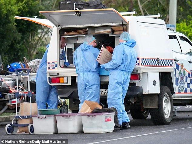 Police searched the Gin Gin property, after declaring it a crime scene