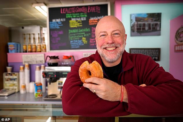 Leavitt's Bakery owner Sean Young was told to take the art down as it allegedly contravened the town's zoning laws