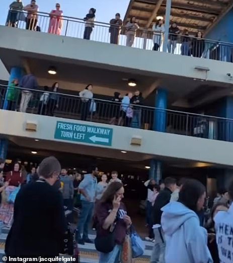 Shoppers were sent running for cover after the fight reportedly broke out in the shopping centre